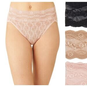 B.tempt'd Women's 3-Pk. Lace Kiss High-Leg Underwear S- Rose/Natural/ Night